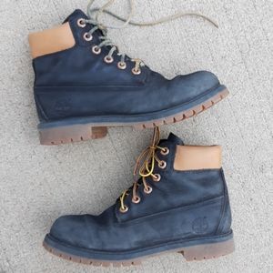 Timberland black suede ankle boots boys sz 5